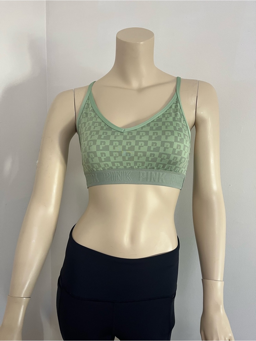 PINK Victoria's Secret Mint Green Logo Jacquard Bralette